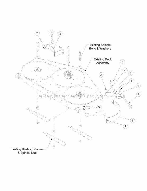 Cub Cadet 590857 (590-857-150) 72-In Mulch Kit General Assembly Diagram