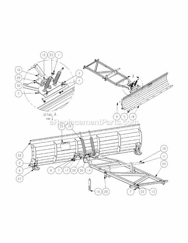 Cub Cadet 59A30020 (59A30020150) 72-In Snow Blade General Assembly Diagram