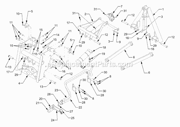 Cub Cadet 611 (590-611-100) Front Hitch Front Hitch Assembly Diagram
