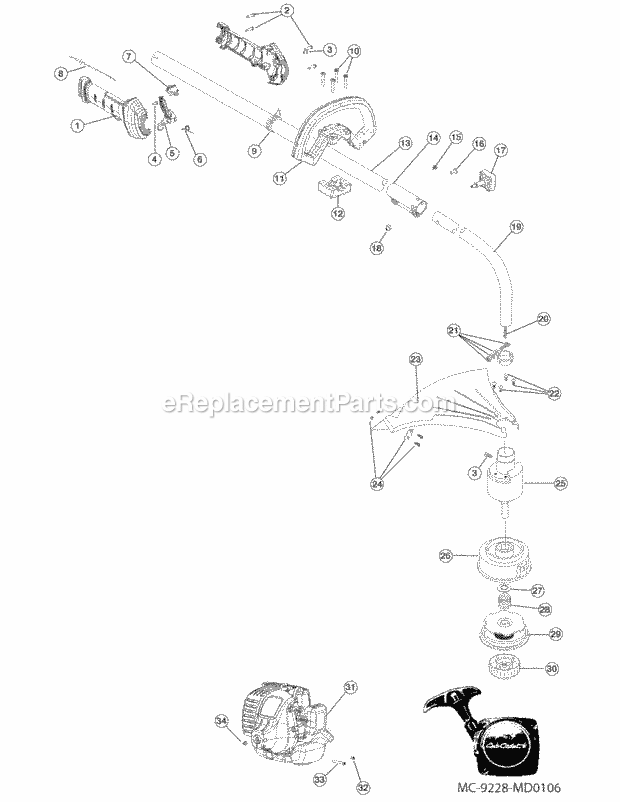 Cub Cadet CC2025 (41ADC25C712) (2005) Gas String Trimmer General Assembly Diagram