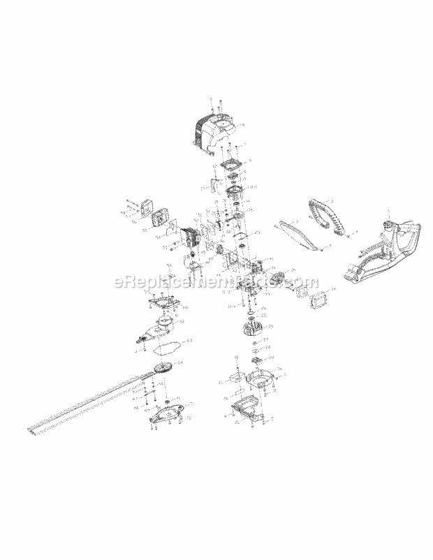 Cub Cadet CCC25HT (CC25HT, CCC25GHT, 25HT, CC25GHT, 41AQ25HG950) Double-Sided Stainless Steel General Assembly Diagram