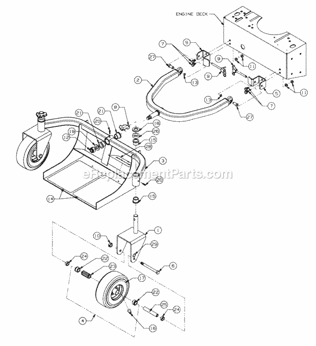 Cub Cadet Standing Sulky Attachment Sulky (Standing) Diagram