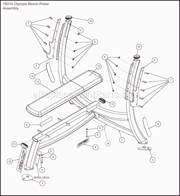 Cybex 16010 Free Weight System Assembly Diagram