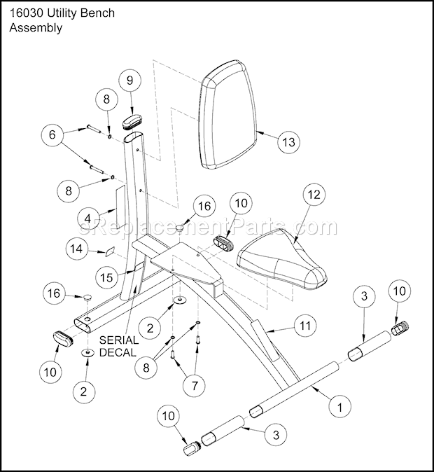 Cybex 16030 Free Weight System Assembly Diagram