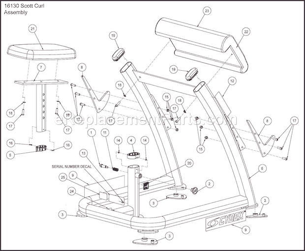 Cybex 16130 Free Weight System Assembly Diagram