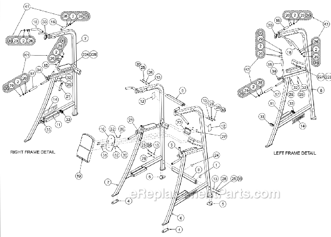 Cybex 16185 Leg Raise Chair - Free Weights Page A Diagram