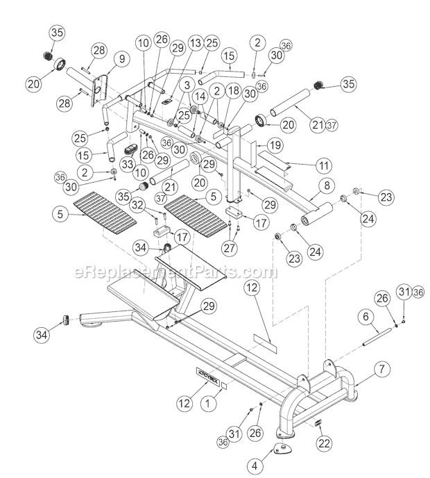 Cybex 16280 T Bar Row Plate Load Page A Diagram