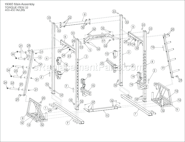 Cybex 19060 Big Iron Main Assembly Diagram