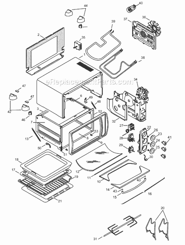 DeLonghi AR1070 Retro Convection Oven W/Rotisserie Metallic Page A Diagram