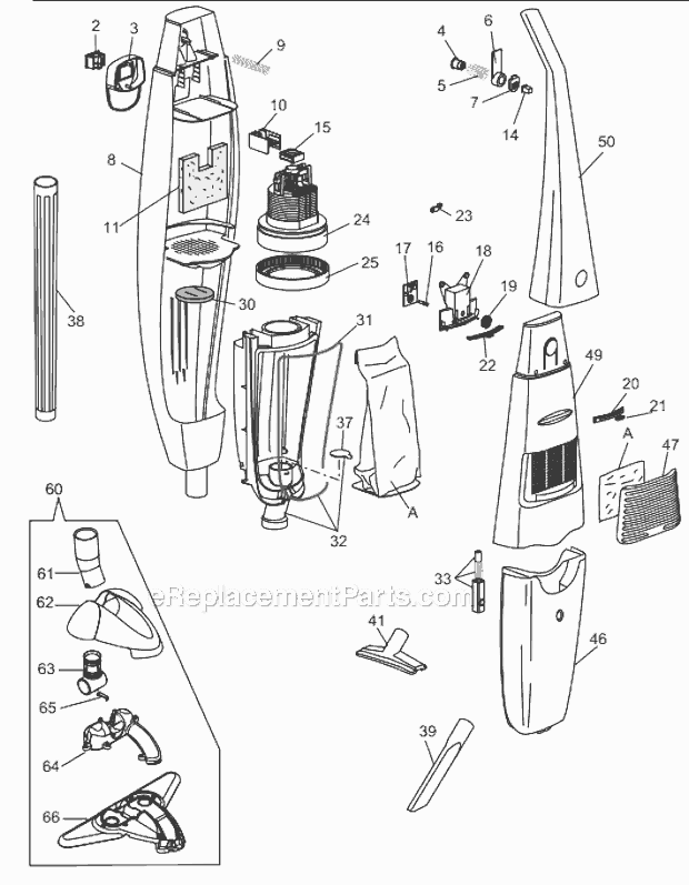 DeLonghi EB750EX Scopa Vacuum Cleaner Page A Diagram
