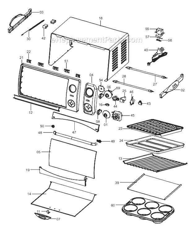 DeLonghi XR450 Retro Toaster Oven 4 Slice Page A Diagram