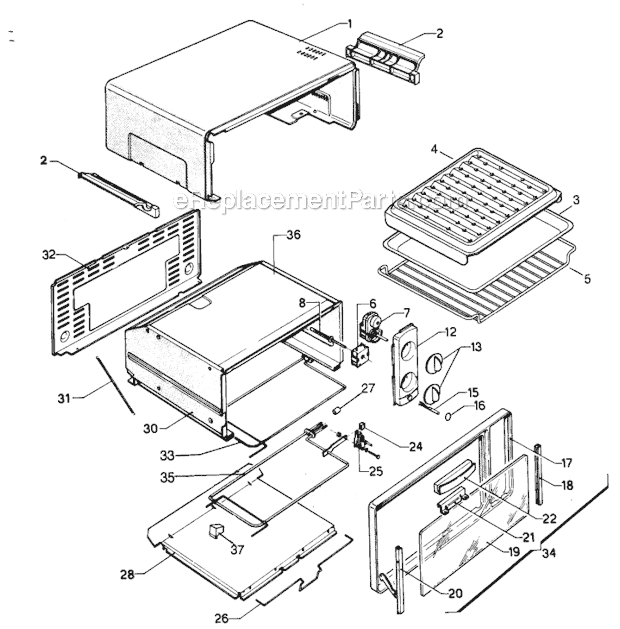DeLonghi XU120 Alfredo Toaster Oven Page A Diagram