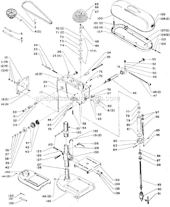 Delta 15-515 Type 1 15" Drill Press 4 Speed, 4-5/16" Travel Page A Diagram