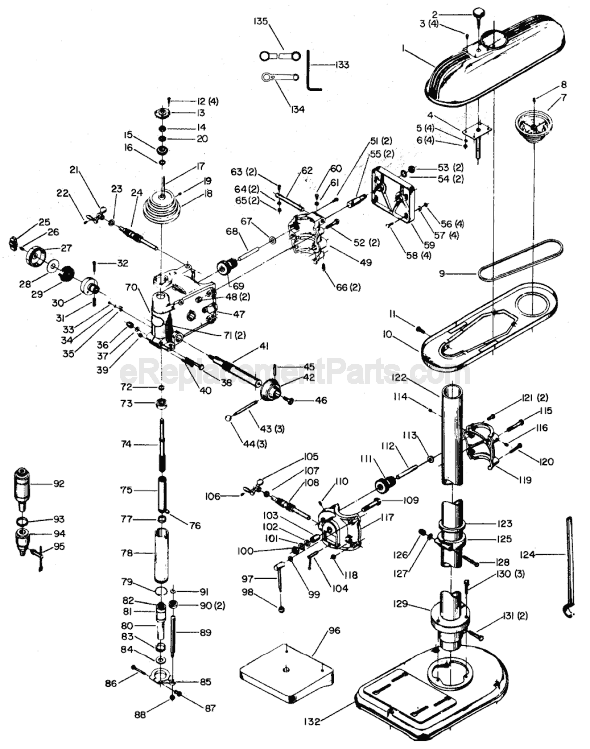 Delta 17-412 TYPE 2 Drill Press Page A Diagram