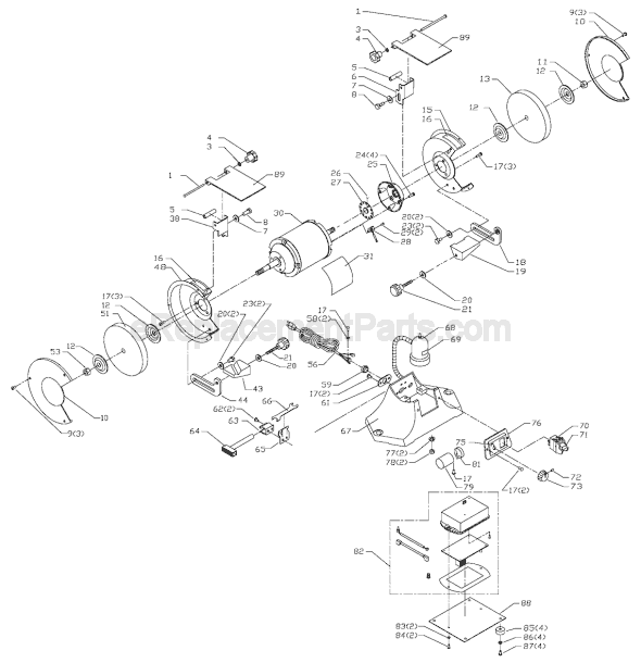 Delta 23-655 Type 1 Grinder/Shapener Page A Diagram