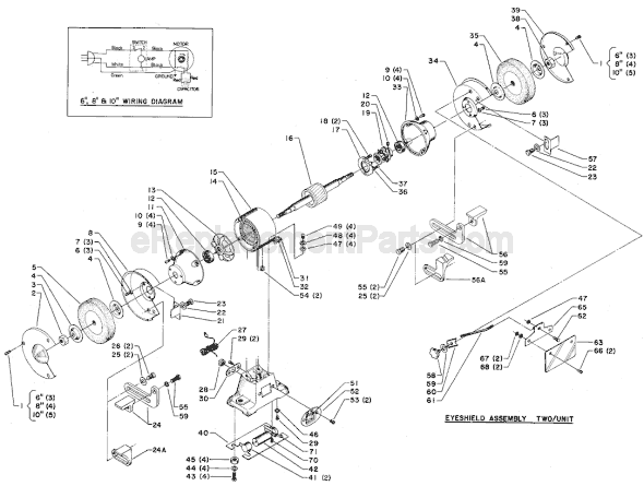 Delta 23-680 Type 1 Bench Grinder Page A Diagram
