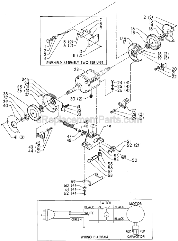 Delta 23-680 Type 2 Bench Grinder Page A Diagram