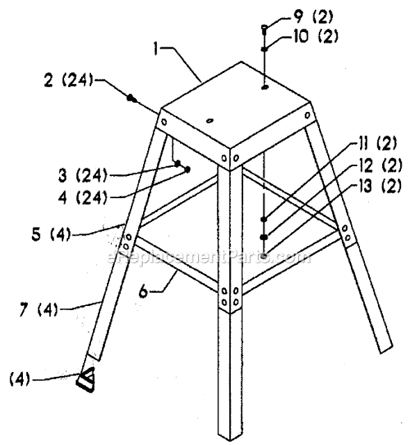 Delta 23-812 Bench Grinder Stand Page A Diagram
