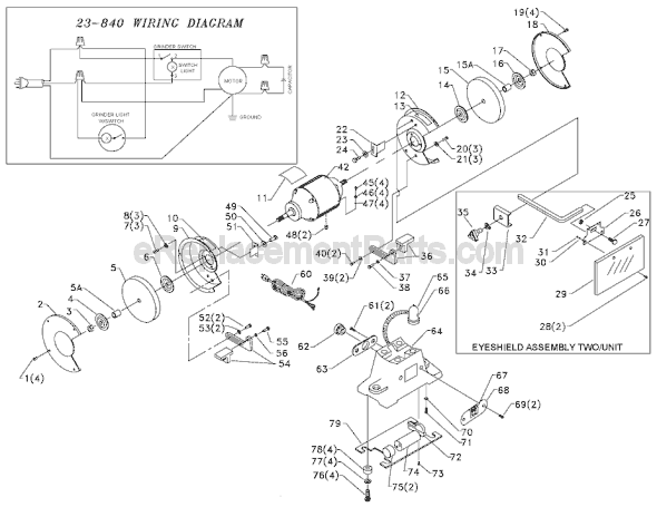 Delta 23-840 Type 2 Grinder Page A Diagram