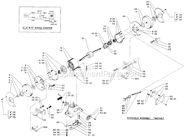 Delta 23-980 Type 1 10" Bench Grinder Page A Diagram