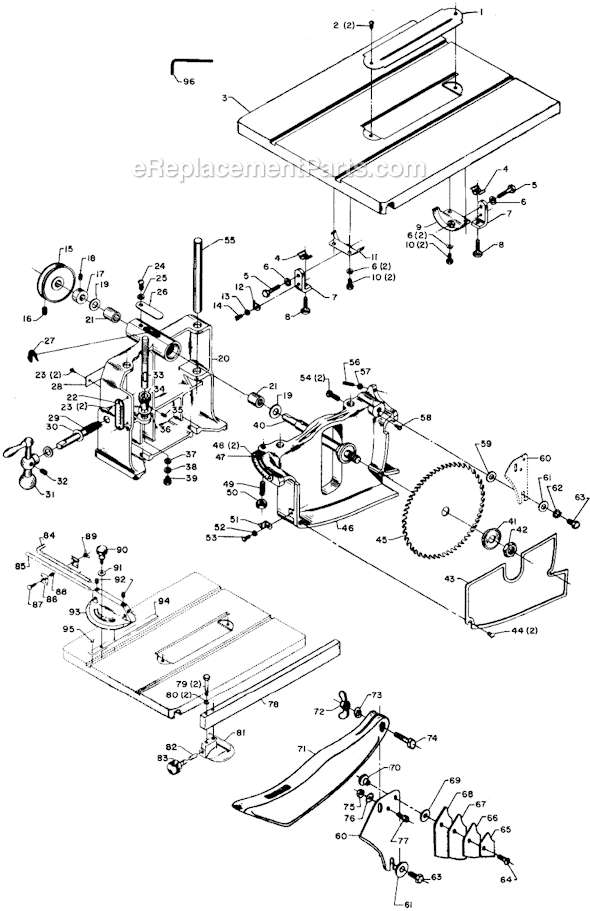 Delta 34-110 Type 1 8" Table Saw Page A Diagram