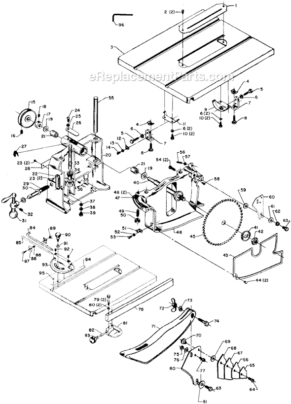 Delta 34-111 Type 1 8" Table Saw Page A Diagram