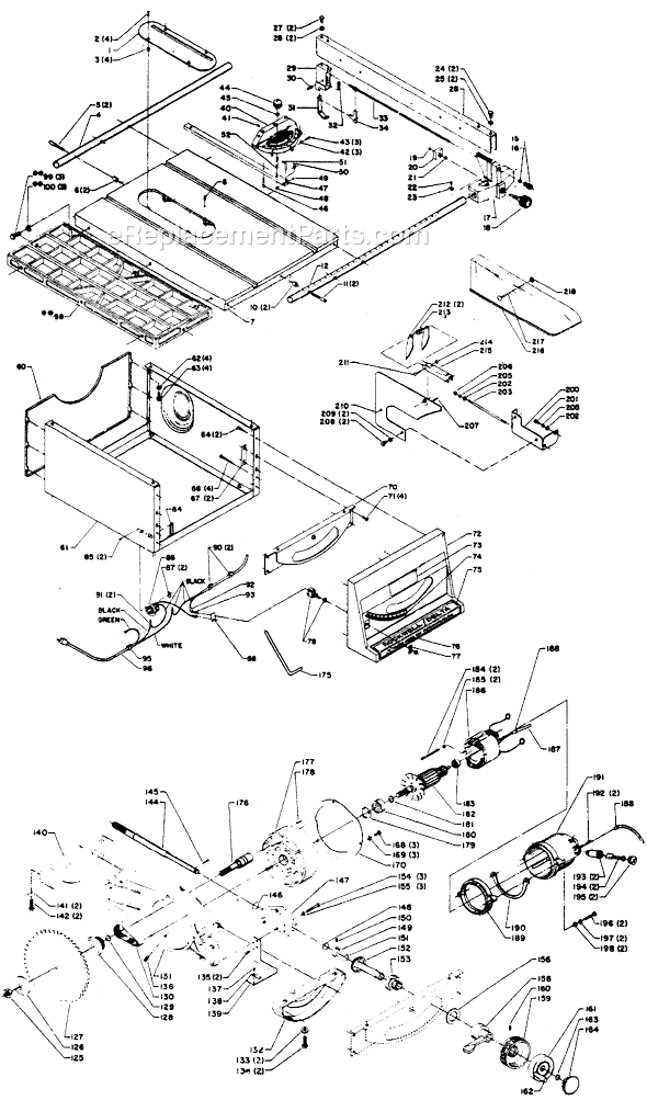 Delta 34-336 Type 1 10" Table Saw Page A Diagram