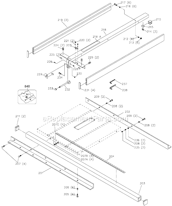 Delta 36-727 Type 1 Fence Kit Page A Diagram