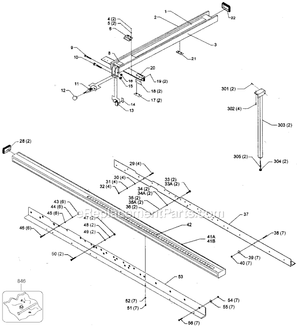 Delta 36-B30 Type 1 Fence Page A Diagram