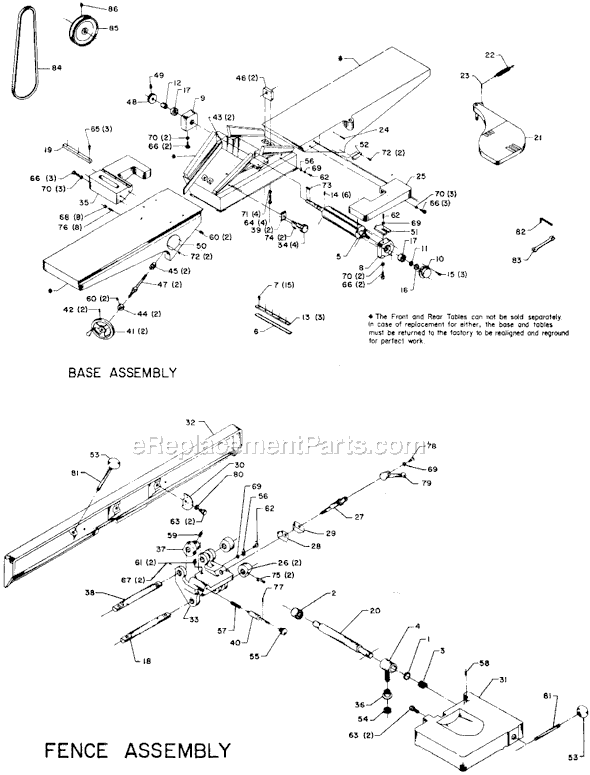Delta 37-315 Type 1 8" Jointer Page A Diagram