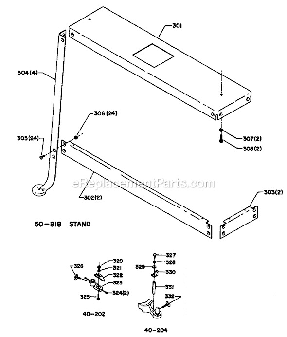 Delta 40-202 Type 1 Blade Guide Page A Diagram