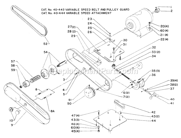 Delta 40-442 Type 1 Belt And Pulley Guard Page A Diagram