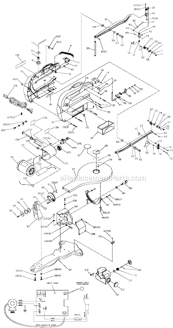 Delta 40-570 Type 1 Scroll Saw Page A Diagram