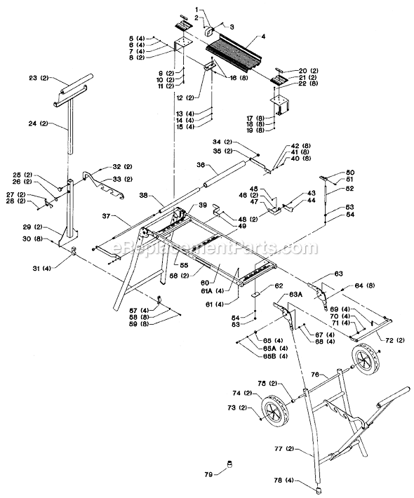 Delta 50-175 Type 1 Portable Work Stand Page A Diagram