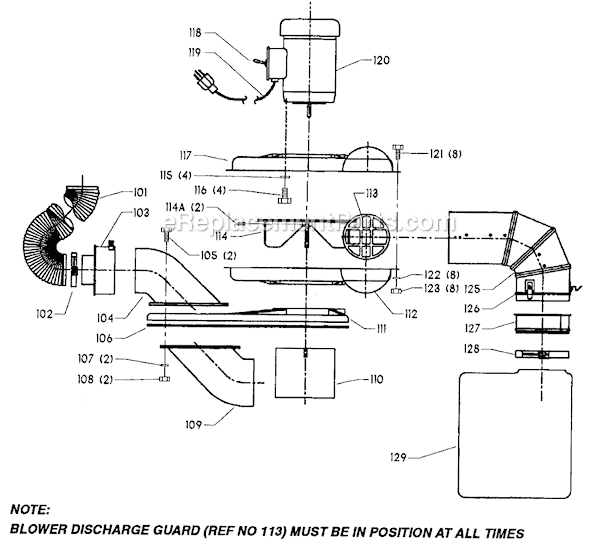 Delta 50-181 Type 1 Dust Collector Page A Diagram