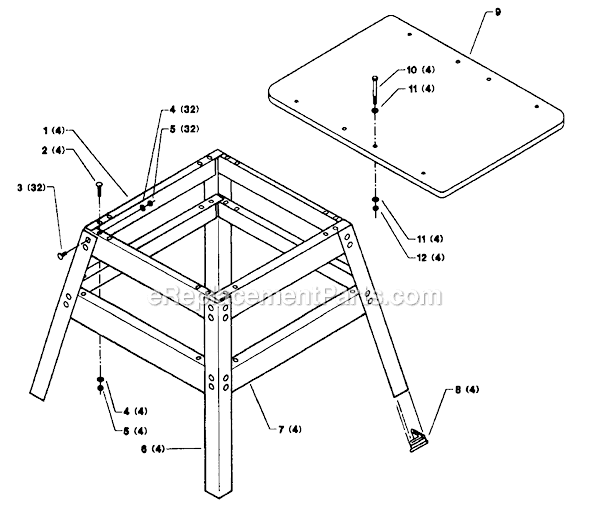 Delta 50-322 Type 1 Stand Page A Diagram