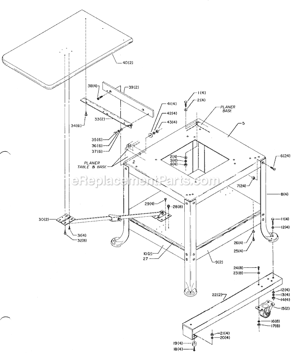 Delta 50-651 Type 1 Planer Stand Page A Diagram