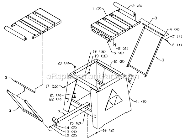 Delta 50-654 Type 1 Planer Leg Stand Page A Diagram