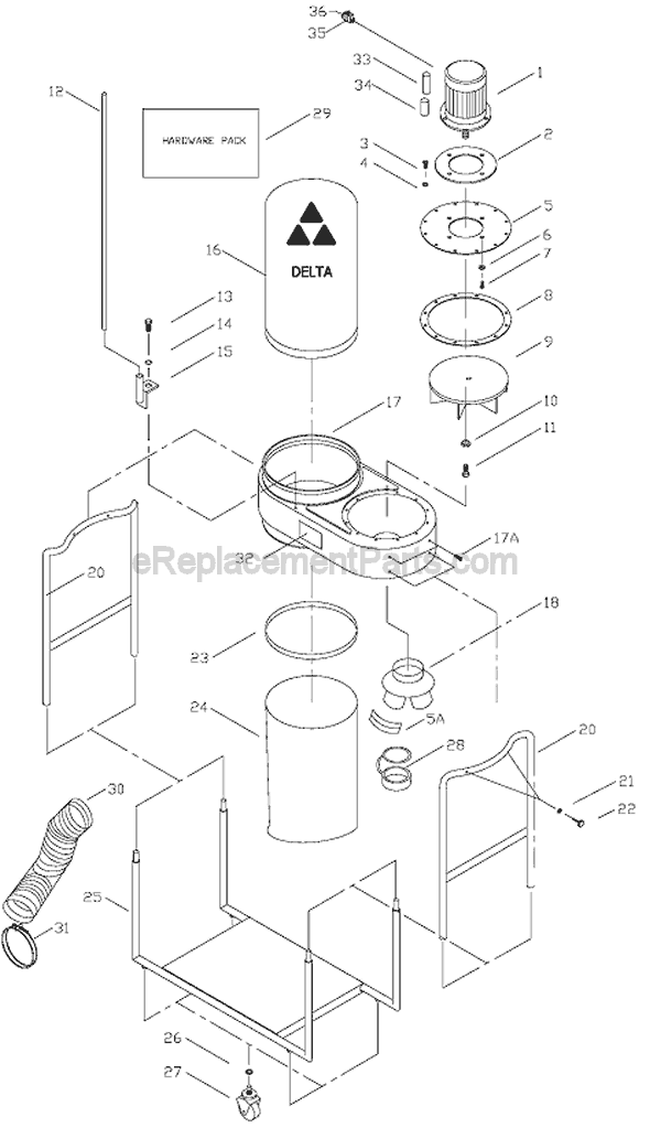 Delta 50-760 TYPE 1  Air Collector Dust Management Page A Diagram