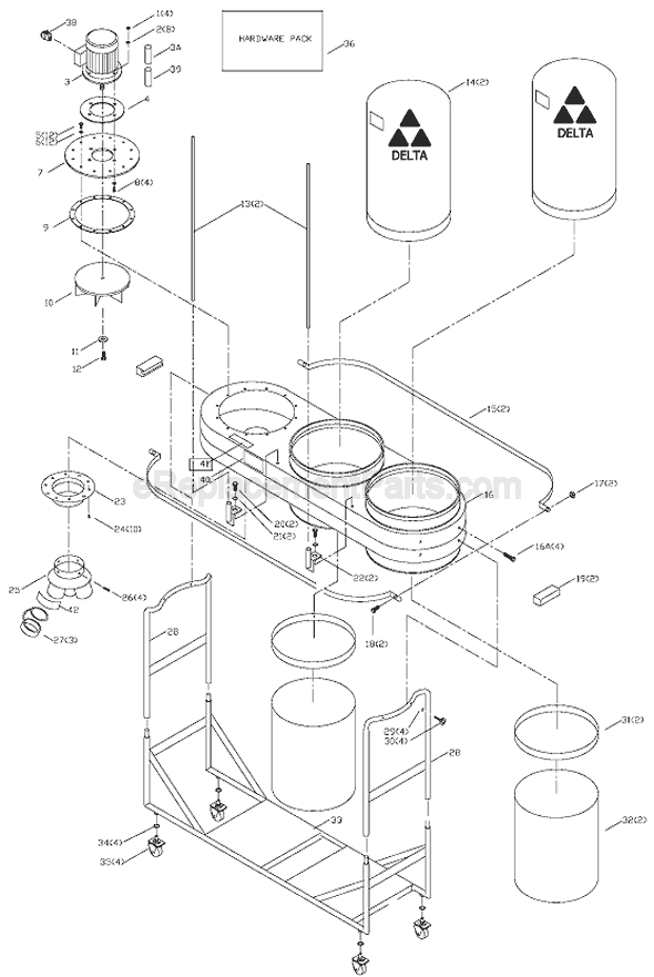 Delta 50-761 TYPE 1  Air Collector Dust Management Page A Diagram