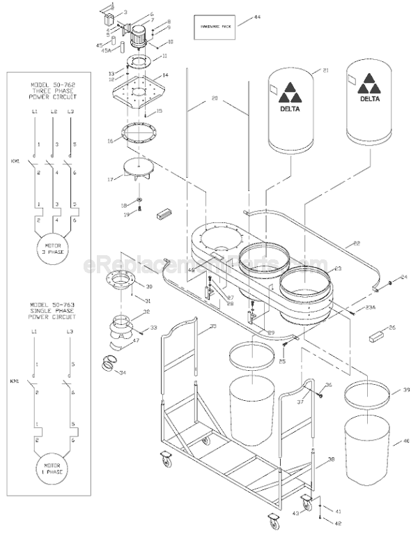 Delta 50-762 TYPE 1  Air Collector Dust Management Page A Diagram