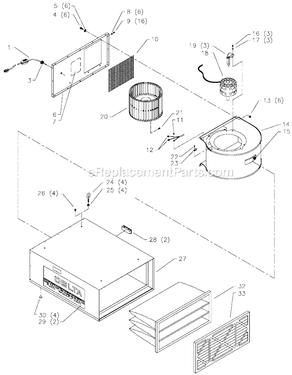 Delta 50-860 Type 1 Air Cleaner Page A Diagram