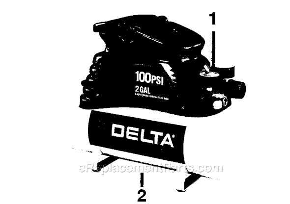 Delta CP200 Type 1 100 PSI 2-Gallon Compressor Page A Diagram