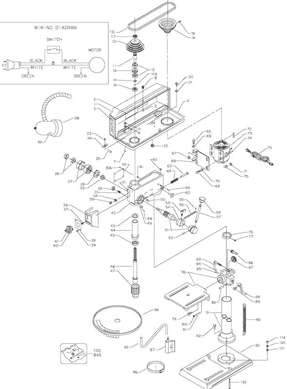 Details about   Delta 12" Drill Press with Laser DP300L Instruction & Parts LIst Manual #1993 