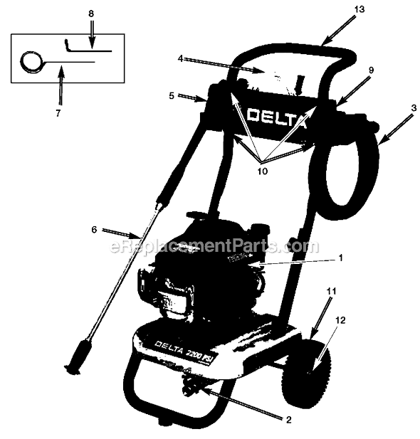 Delta DT2200P Type 1 Pressure Washer Page A Diagram