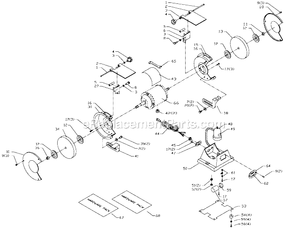 Delta GR100 Type 1 6" Bench Grinder Page A Diagram