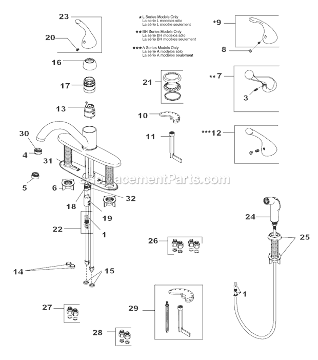 Delta 100-DST Kitchen Faucet Page A Diagram