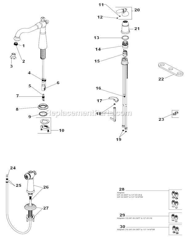 Delta Faucet 155-RB-DST Victorian Single Handle Faucet Page A Diagram