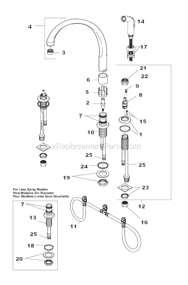 Delta 2274-LHP H24 A24 Kitchen Faucet Page A Diagram