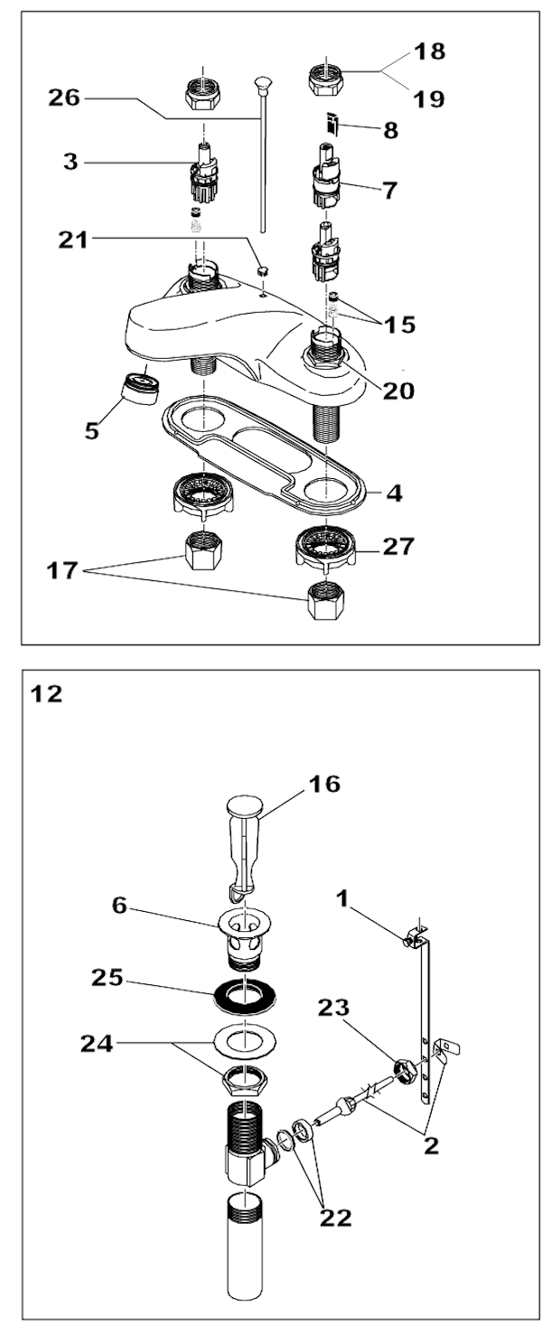 Delta 2500 Bathroom Faucet Page A Diagram